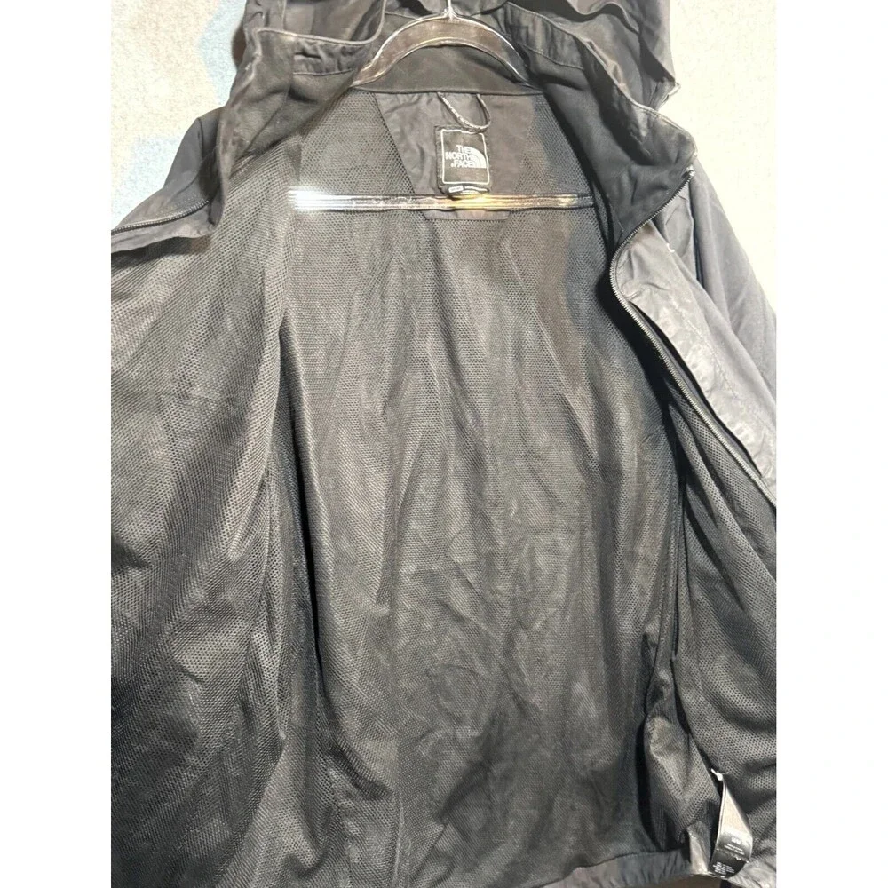 The North Face Windbreaker Jacket Men's Medium Black Mesh‎ Lined Hooded Full Zip